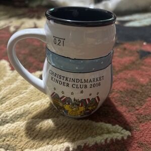 Christkindlmarket Kinder Club Snowman Mug 2016 Blue‎ Scarf Pre-Owned, 4" Tall